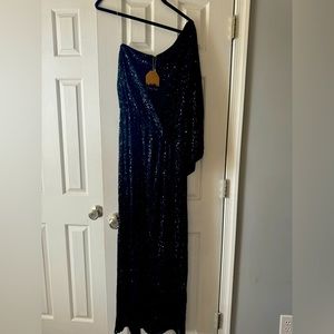 Sequined long black dress
